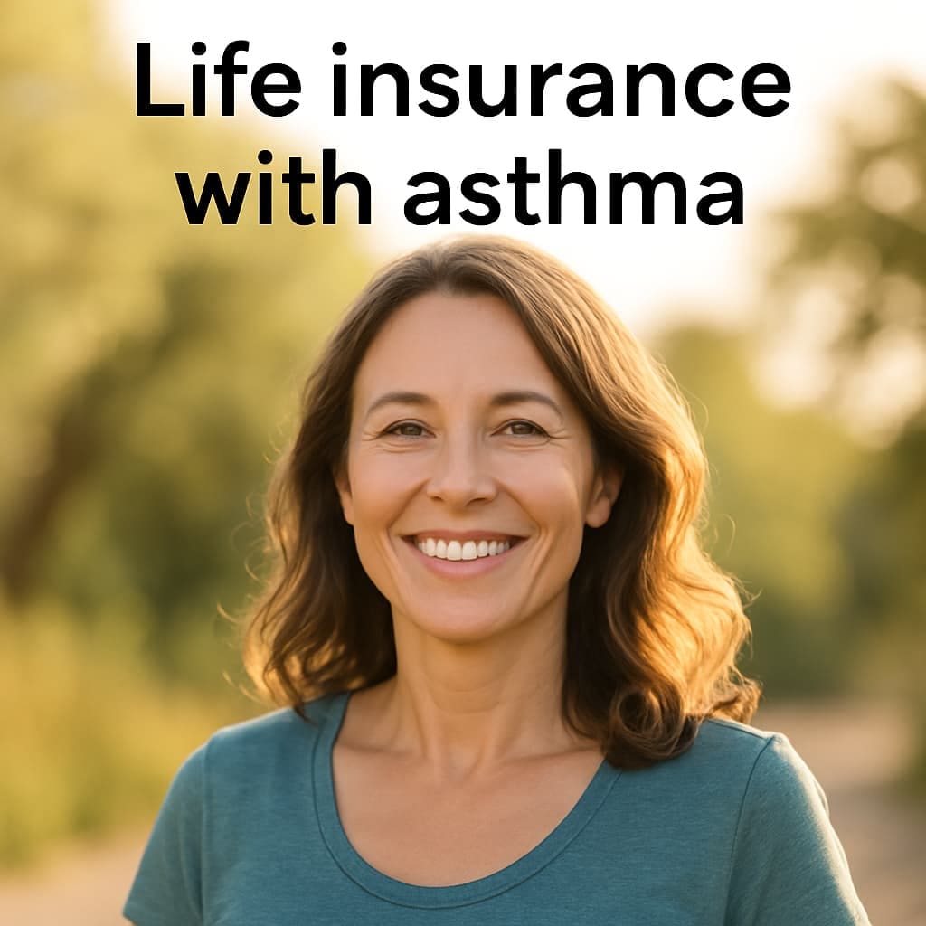 Healthy middle-aged woman smiling outdoors, symbolizing stability and everyday life with asthma