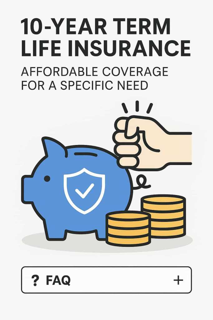 Flat vector of a family reviewing affordable life insurance options on a computer, with budget icons like coins and a heart shield.